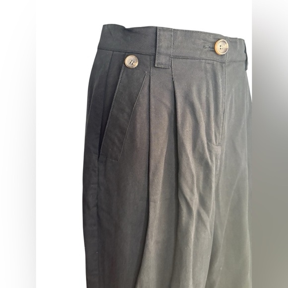 Every women’s black pleated dressy pants button detail pockets high waisted sz 2 - Picture 5 of 7
